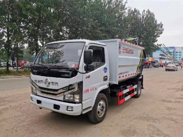 东风小多利卡国六蓝牌无泄漏自装卸(挂桶)式垃圾车