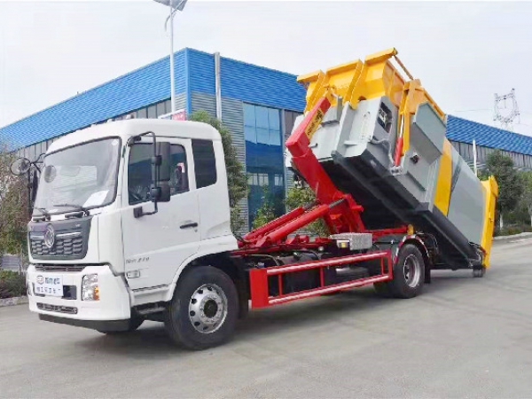 东风天锦国六10~14方车厢可卸(钩臂)式垃圾车